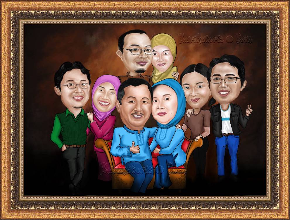 Karikatur Keluarga  bertema foto  bareng Kumpulan Gambar  